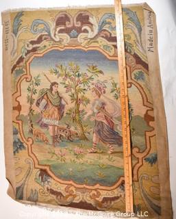 Late 19th Century Wool Needlepoint Panel of Greek Scene Made in Austria.  22" x 33".