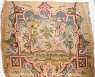 Late 19th Century Needlepoint Panel of Birds in Garden Made in Austria. 27" x 30".