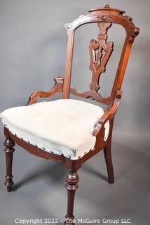 Victorian Carved Rosewood Accent Side Chair