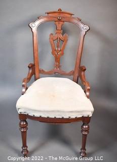 Victorian Carved Rosewood Accent Side Chair