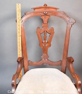 Victorian Carved Rosewood Accent Side Chair