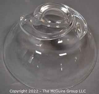 Steuben Clear Crystal Hand Blown Bowl. Measures 3.75 x 7.25".  One of two Steuben bowls offered in this auction. 