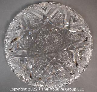 Brilliant Cut Crystal Bowl. Measures 9"W