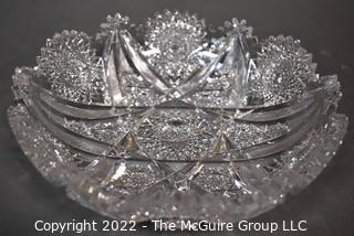 Brilliant Cut Crystal Bowl. Measures 9"W