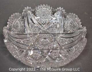 Brilliant Cut Crystal Bowl. Measures 9"W