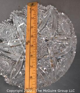 Brilliant Cut Crystal Bowl. Measures 9"W