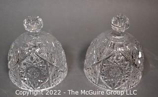 Pair of Brilliant Cut Crystal Cloches. Measure 5"W x 7"T