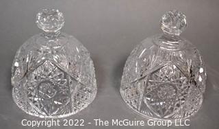 Pair of Brilliant Cut Crystal Cloches. Measure 5"W x 7"T