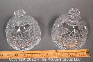 Pair of Brilliant Cut Crystal Cloches. Measure 5"W x 7"T