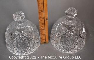 Pair of Brilliant Cut Crystal Cloches. Measure 5"W x 7"T