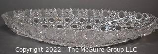 Brilliant Cut Crystal Oblong Pickle Tray. Measures 13" long