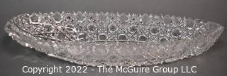 Brilliant Cut Crystal Oblong Pickle Tray. Measures 13" long