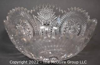 Brilliant Cut Crystal Bowl. Measures 4"T x 9"W