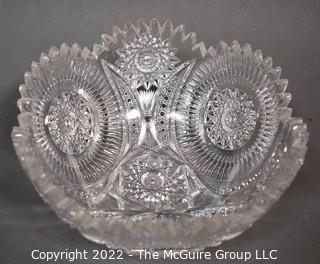 Brilliant Cut Crystal Bowl. Measures 4"T x 9"W