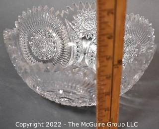 Brilliant Cut Crystal Bowl. Measures 4"T x 9"W