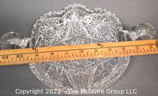 Brilliant Cut Crystal Relish Tray. Measures 11.5"W