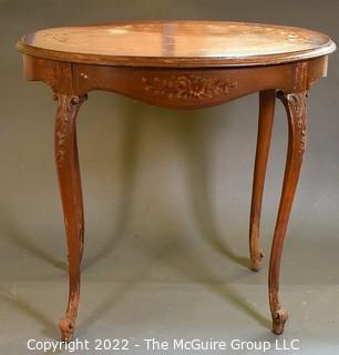 Oval Side Table.  32"W x 21" x 29.5"T 