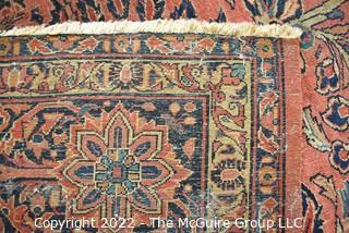 9 x 12' Tree of Life Handknotted Rug.  Photos show wear spots. 