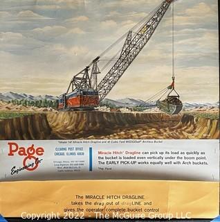 Vintage Page Engineering Co. Poster. Measures 21 x 22"