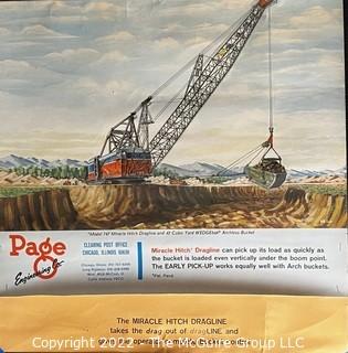 Vintage Page Engineering Co. Poster. Measures 21 x 22"