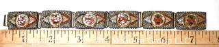 Victorian Florentine Micro Mosaic Six Section Link Bracelet