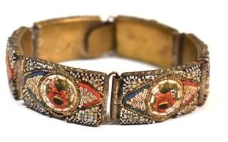 Victorian Florentine Micro Mosaic Six Section Link Bracelet