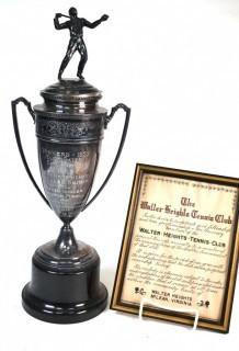 1932 Silver Plate Loving Cup Tennis Trophy for Waller Heights Tennis Club, McLean VA