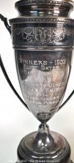 1932 Silver Plate Loving Cup Tennis Trophy for Waller Heights Tennis Club, McLean VA