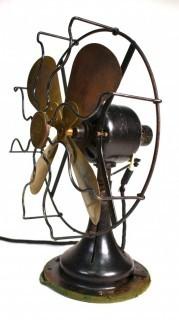 Sears & Roebuck "Cold Wave" Brass Blade with Cage Table Fan 