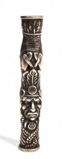 Sterling Silver Cigarette Holder with Relief of Native American on Both Sides.