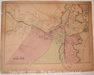 1871 Map of Salem MA & Lynn, MA