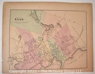 1871 Map of Salem MA & Lynn, MA