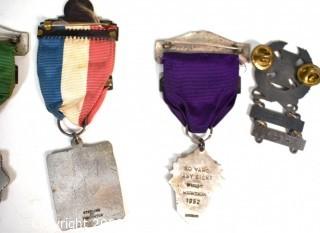 Collection of Sterling Silver Badges and Ribbon Medals from Pistol and Rifle Competitions 