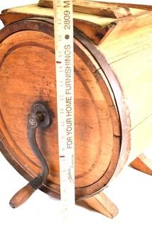 Antique Primitive Wood Butter Churn from Novia Scotia