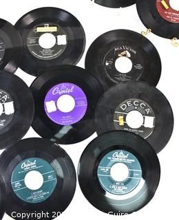 Collection of Vintage 45 RPM Vinyl Records Including  Eddie Fisher, Bill Haley & His Comets, & Ames Brothers