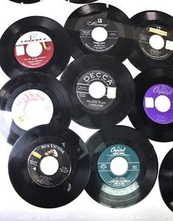 Collection of Vintage 45 RPM Vinyl Records Including  Eddie Fisher, Bill Haley & His Comets, & Ames Brothers