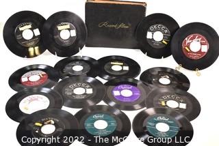 Collection of Vintage 45 RPM Vinyl Records Including  Eddie Fisher, Bill Haley & His Comets, & Ames Brothers