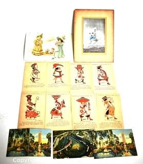 Vintage Ephemera including Set of Colonial Characters of Boston Postcards