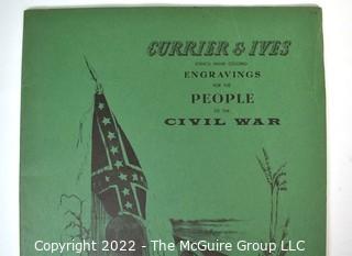 Currier & Ives For The People of The Civil War Hand Colored Engraving Portfolio #1 Set of 6 Prints