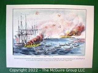 Currier & Ives For The People of The Civil War Hand Colored Engraving Portfolio #1 Set of 6 Prints