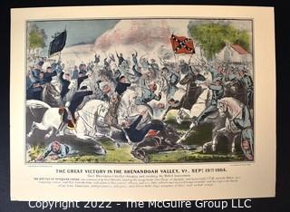 Currier & Ives For The People of The Civil War Hand Colored Engraving Portfolio #8 Set of 6 Prints