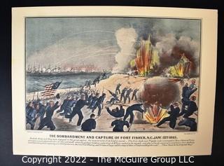 Currier & Ives For The People of The Civil War Hand Colored Engraving Portfolio #8 Set of 6 Prints