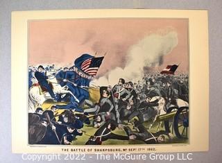 Currier & Ives For The People of The Civil War Hand Colored Engraving Portfolio #4 Set of 6 Prints