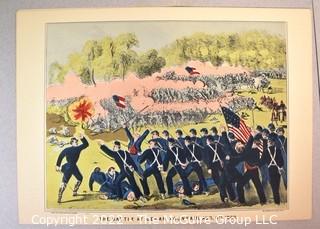 Currier & Ives For The People of The Civil War Hand Colored Engraving Portfolio #4 Set of 6 Prints