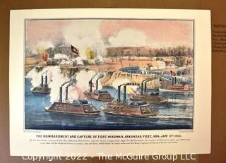 Currier & Ives For The People of The Civil War Hand Colored Engraving Portfolio #5 Set of 6 Prints