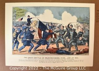 Currier & Ives For The People of The Civil War Hand Colored Engraving Portfolio #5 Set of 6 Prints