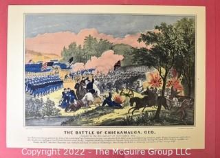 Currier & Ives For The People of The Civil War Hand Colored Engraving Portfolio #6 Set of 6 Prints