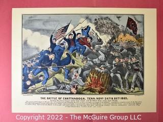 Currier & Ives For The People of The Civil War Hand Colored Engraving Portfolio #6 Set of 6 Prints