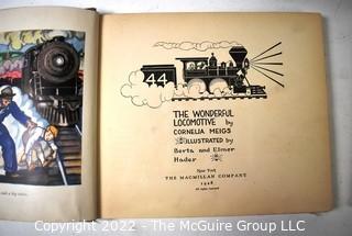 Group of Books About Trains Including Cowbells and Clover, The Vagabond Engine, Railways Photographed in Color, The Wonderful Locomotive and The Big Red Train Ride.