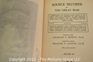 Three (3) Volumes of Source Records of the Great War by Charles F. Horne and Walter Austin